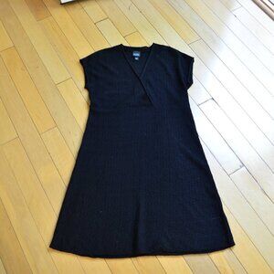 Eileen Fisher Black Washable Wool Crepe Dress size XS black